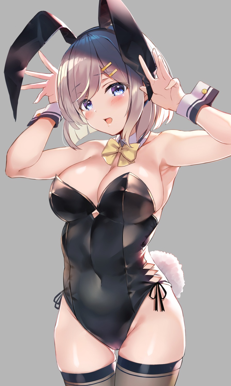 animal_ears bunny_ears bunny_girl cameltoe cleavage hamakaze_(kancolle) kantai_collection monoto tail thighhighs