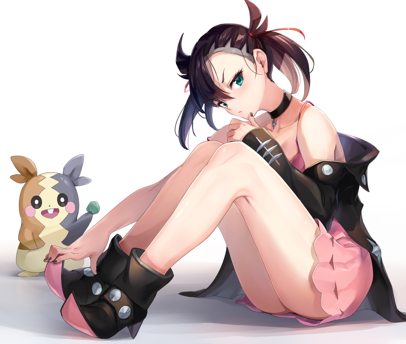 dress heels maeshimashi mary_(pokemon) morpeko pokemon pokemon_swsh skirt_lift