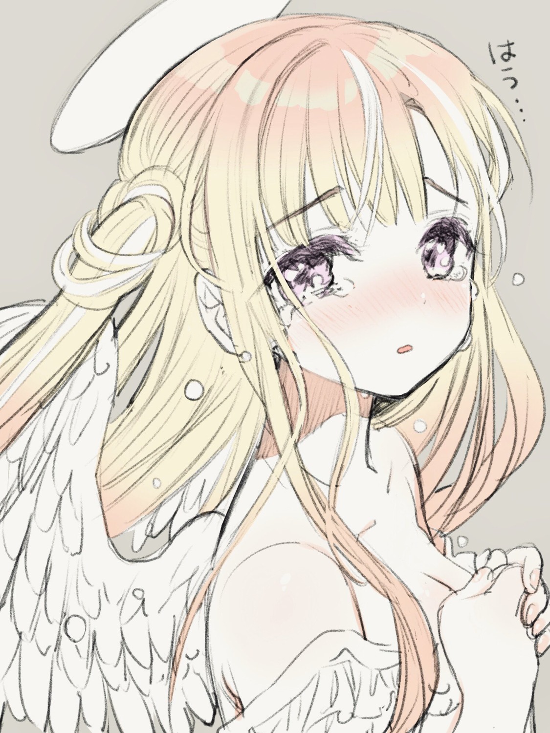amezawa_koma angel no_bra open_shirt wings