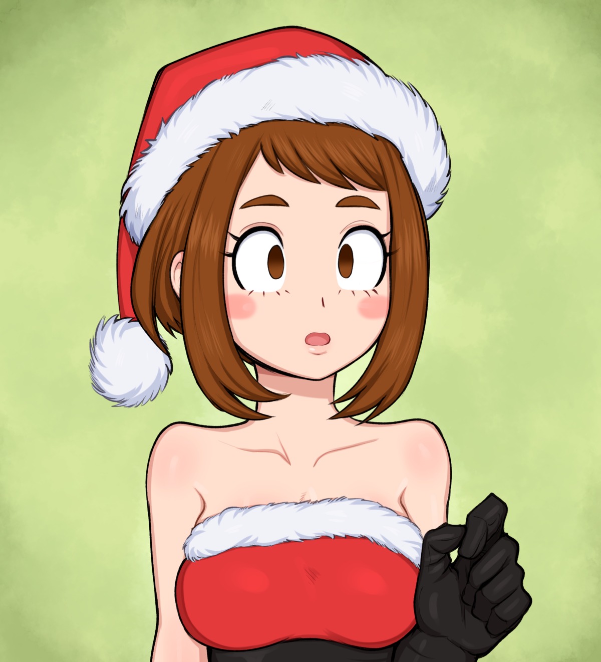 afrobull boku_no_hero_academia christmas uraraka_ochako