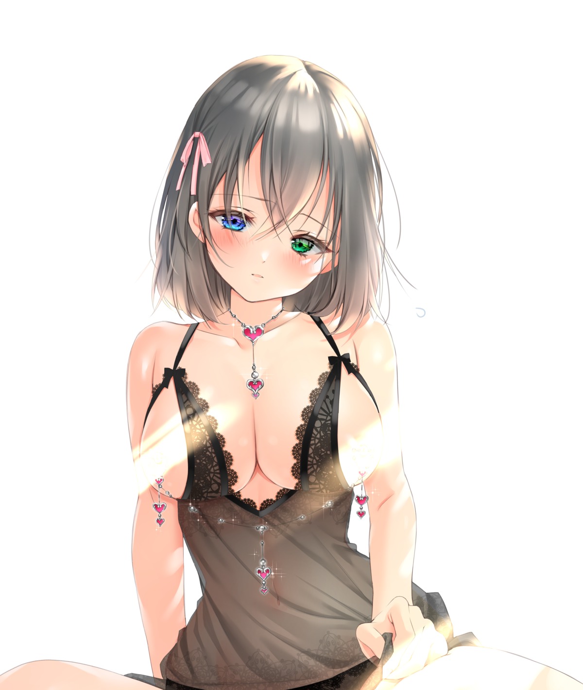 censored heterochromia lingerie pantsu see_through yoruhoshi_owl