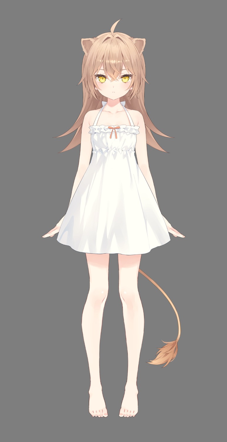 animal_ears dress indie_virtual_youtuber rurudo rurudo_lion summer_dress tail transparent_png