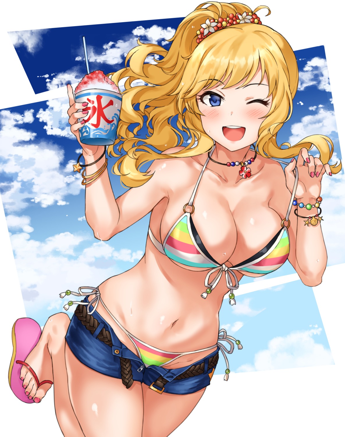 bikini cleavage ootsuki_yui sirurabbit swimsuits the_idolm@ster the_idolm@ster_cinderella_girls