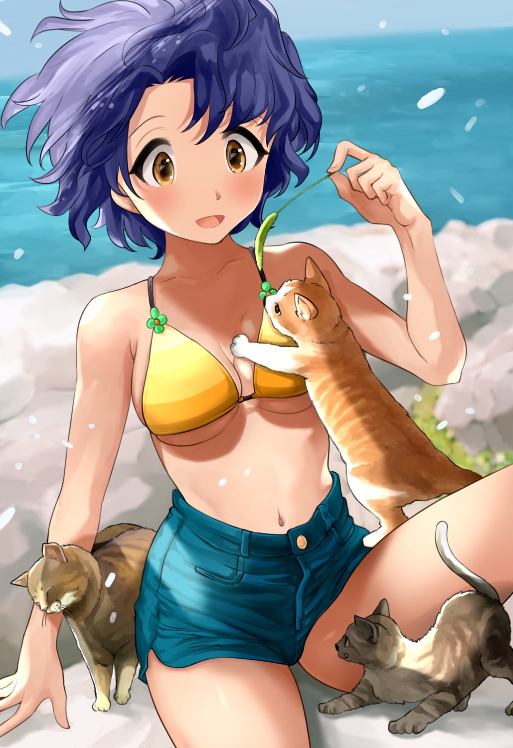 bikini_top hanamasa_ono neko swimsuits the_idolm@ster the_idolm@ster_million_live! toyokawa_fuuka