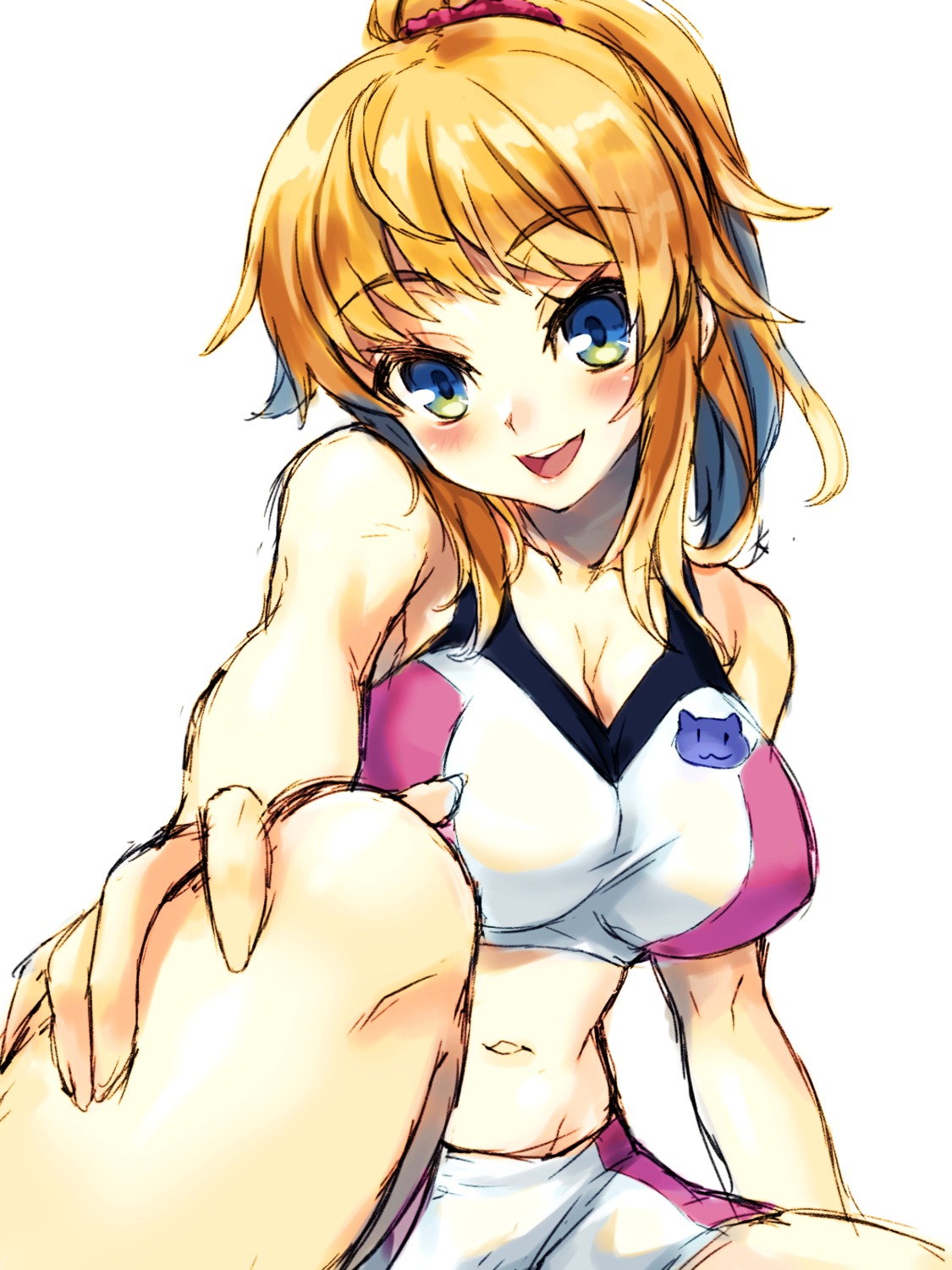 bike_shorts cleavage erect_nipples gundam gundam_build_fighters gundam_build_fighters_try hoshino_fumina redcomet sketch