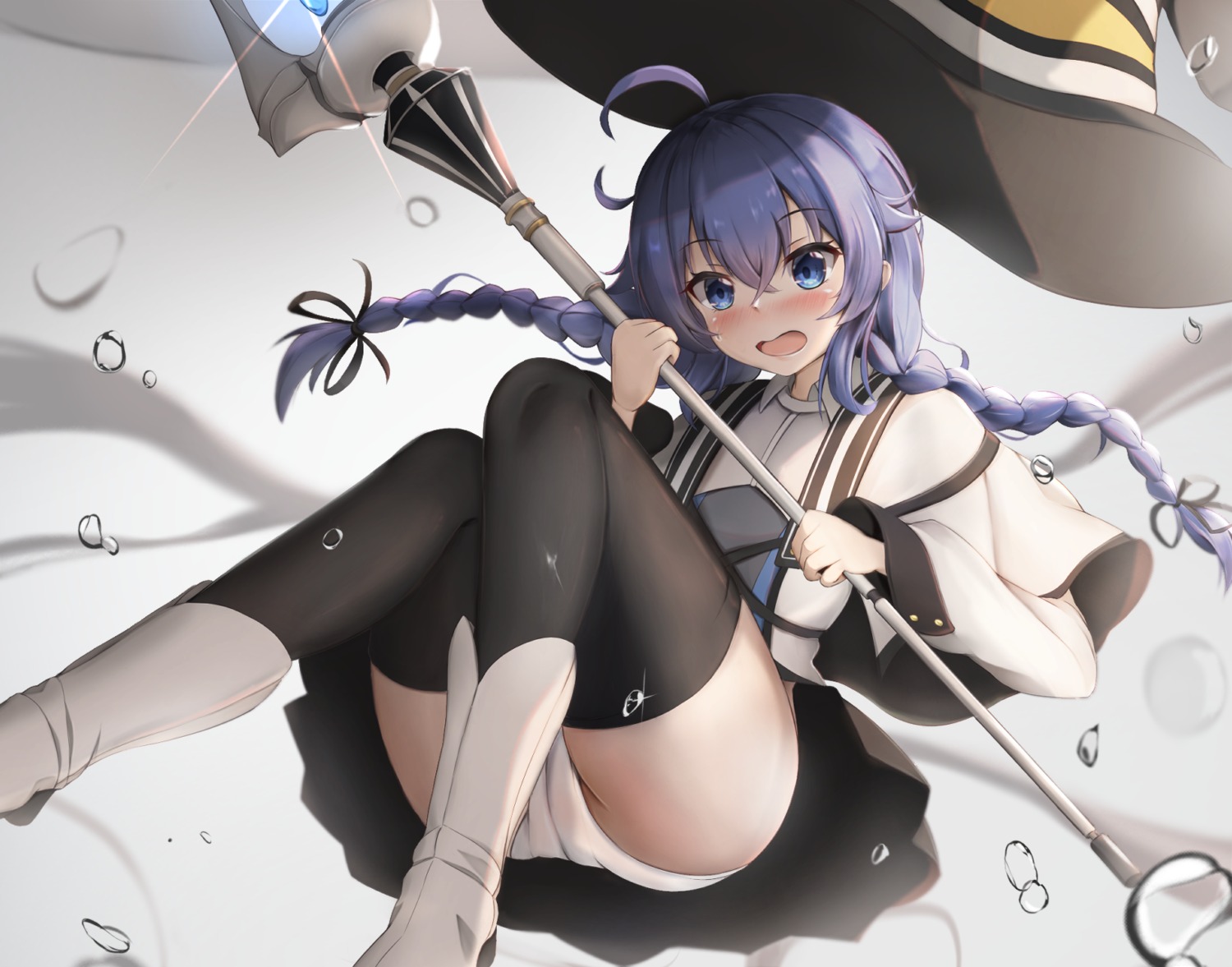 mctom mushoku_tensei pantsu roxy_migurdia skirt_lift thighhighs weapon witch