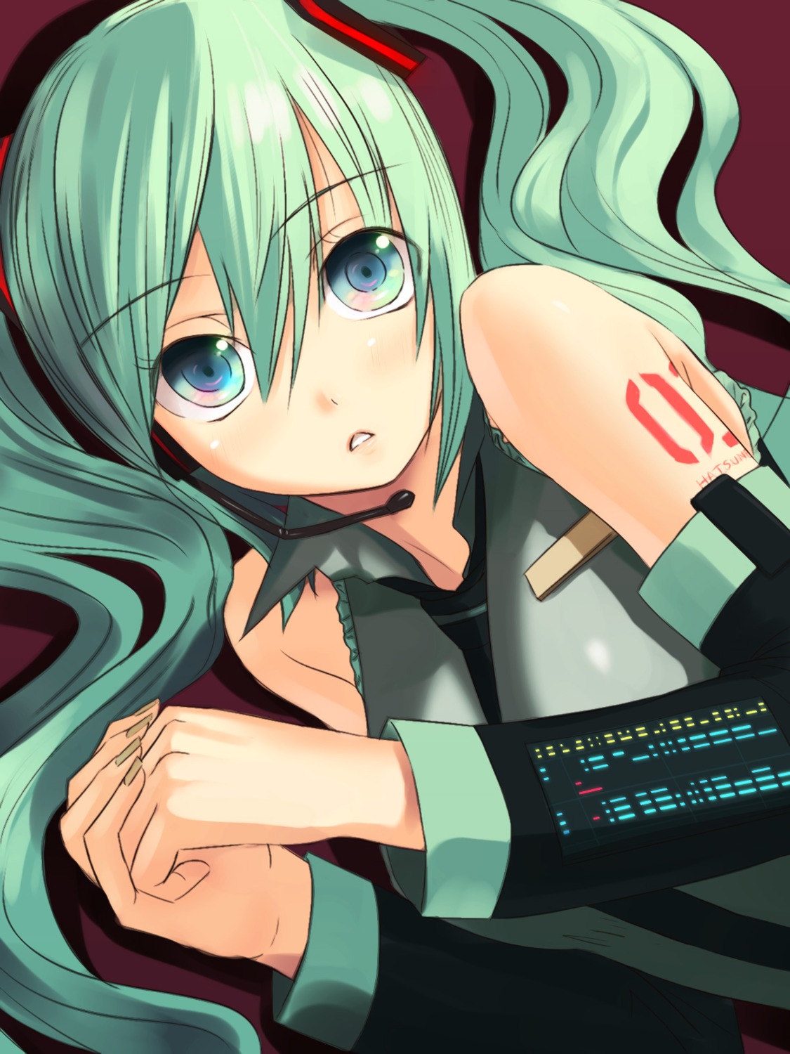 aliasing hatsune_miku kuroyui tattoo vocaloid