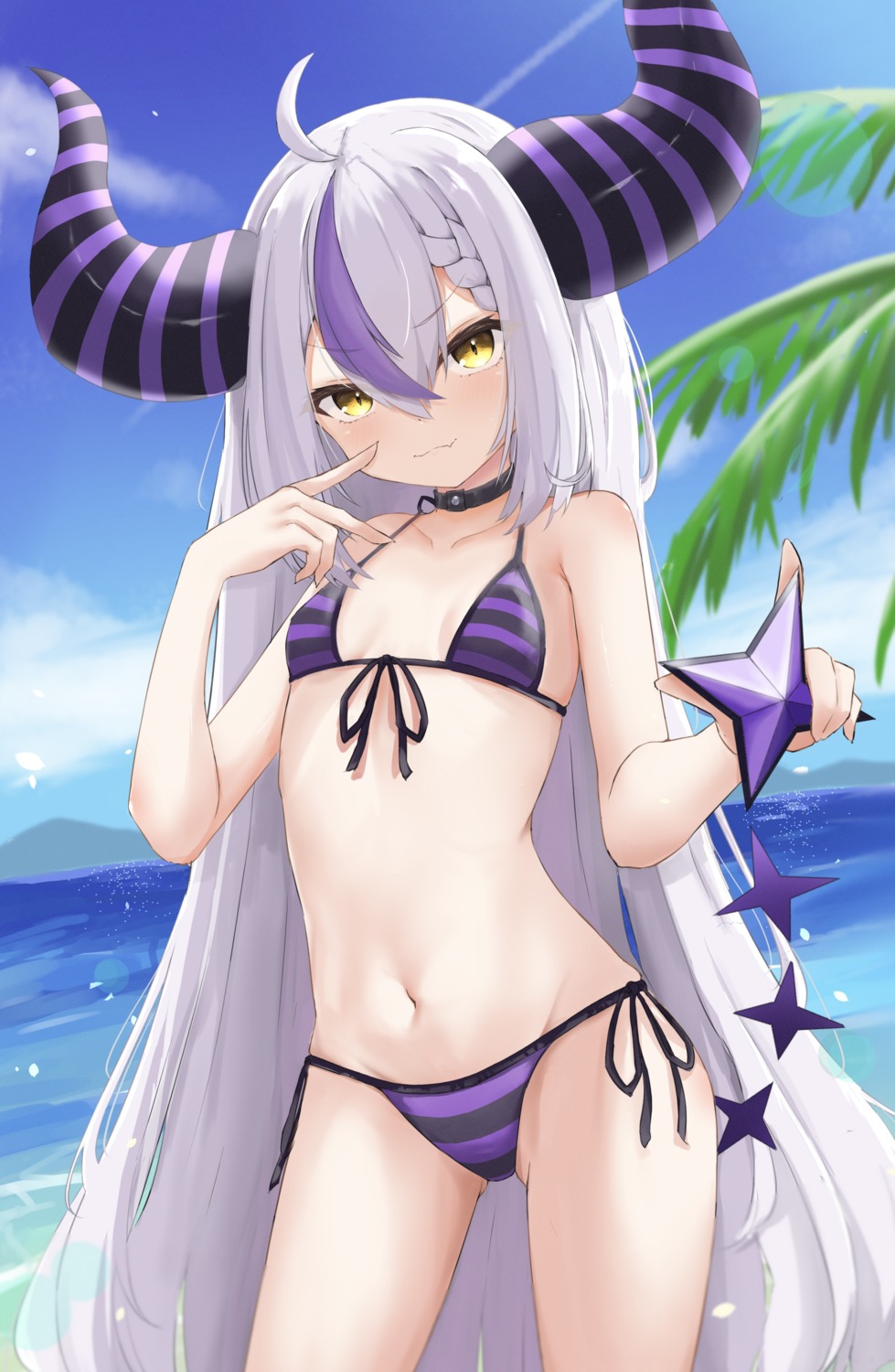 bikini hololive horns la+_darknesss loli nyarome swimsuits tail