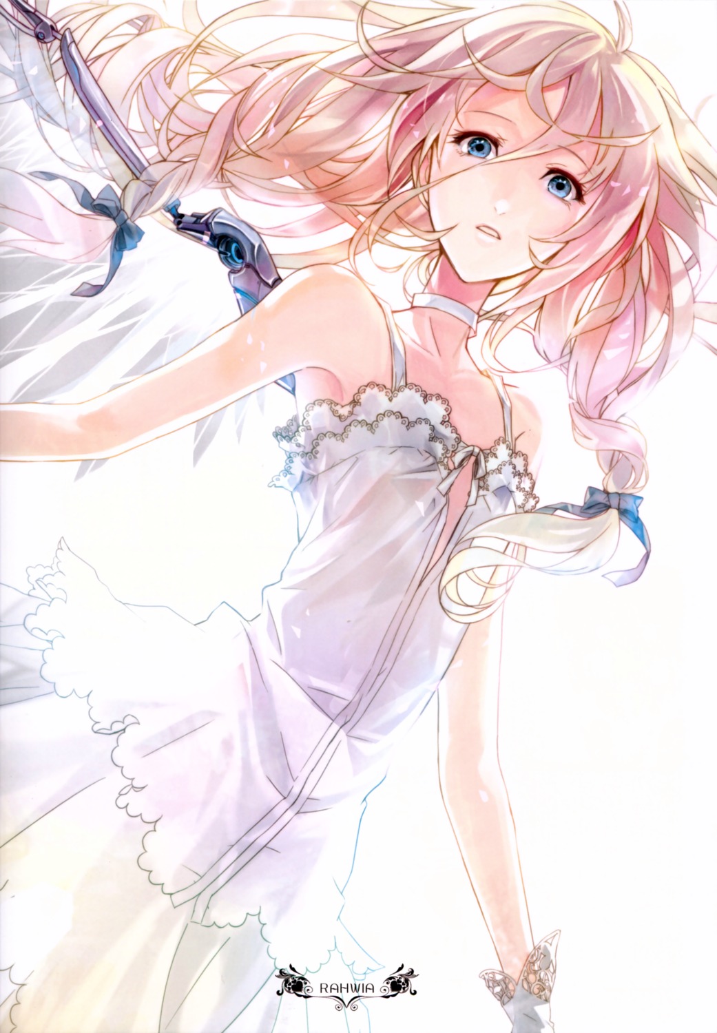 dress ia_(vocaloid) no_bra rahwia summer_dress vocaloid wings