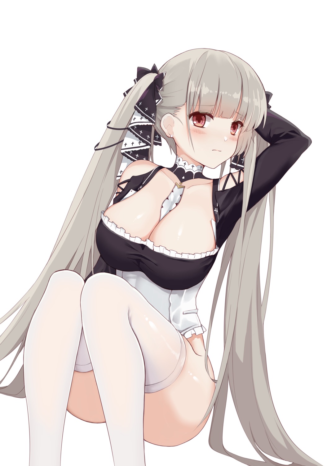 azur_lane bottomless ero_mang-a formidable_(azur_lane) gothic_lolita lolita_fashion no_bra thighhighs