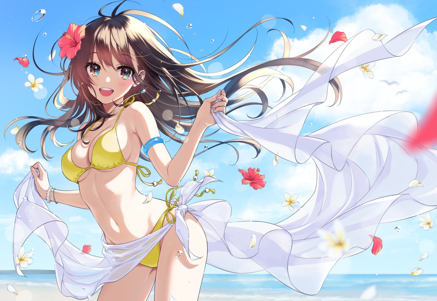 bikini morikura_en see_through skirt_lift swimsuits