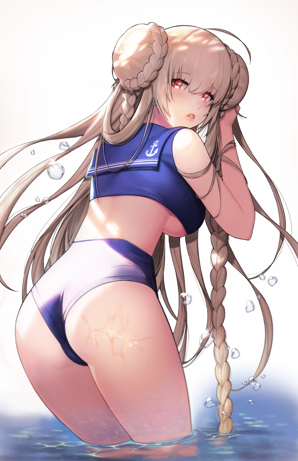 artist_revision ass azur_lane cameltoe formidable_(azur_lane) monini swimsuits underboob wet