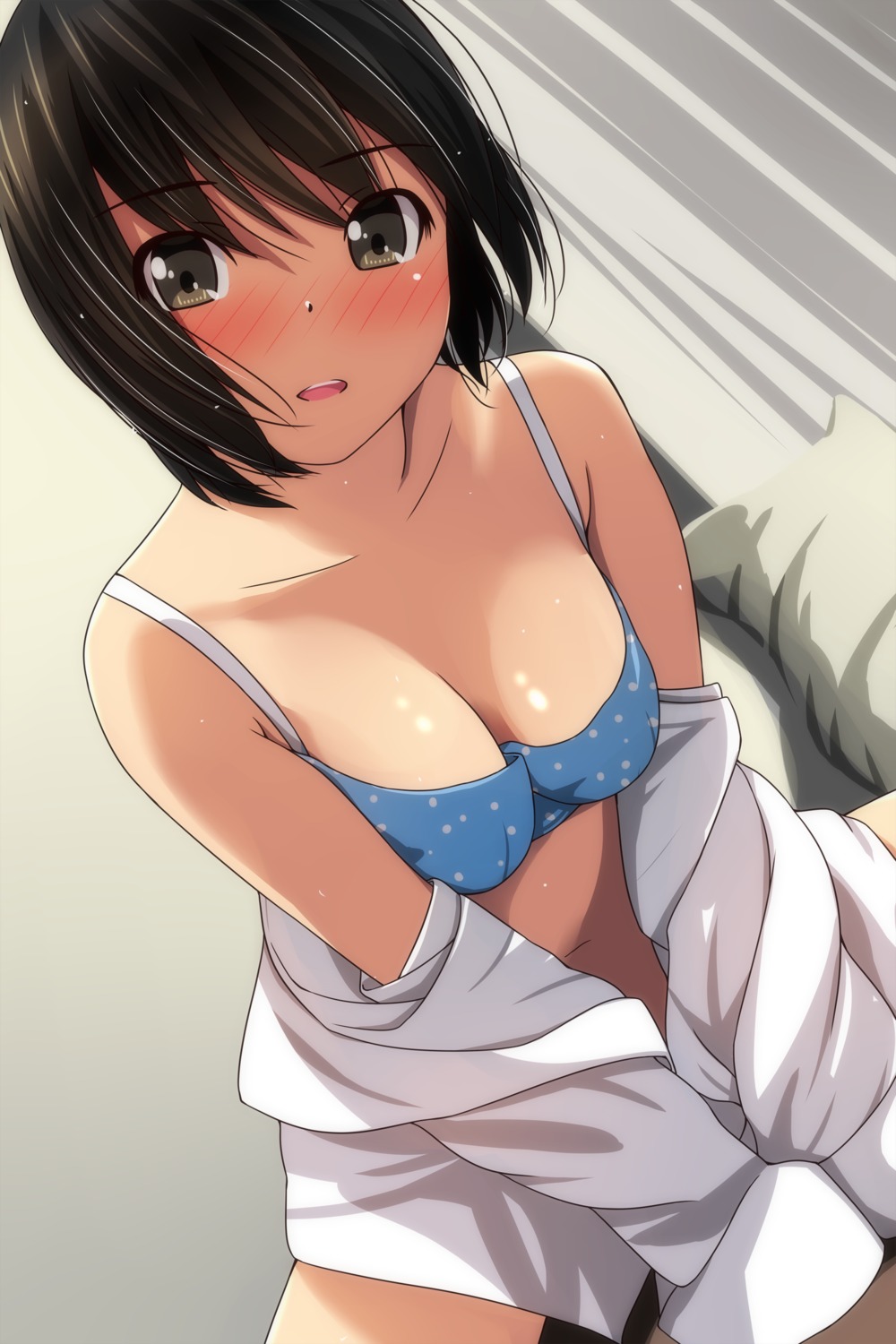 bra dress_shirt matsunaga_kouyou open_shirt