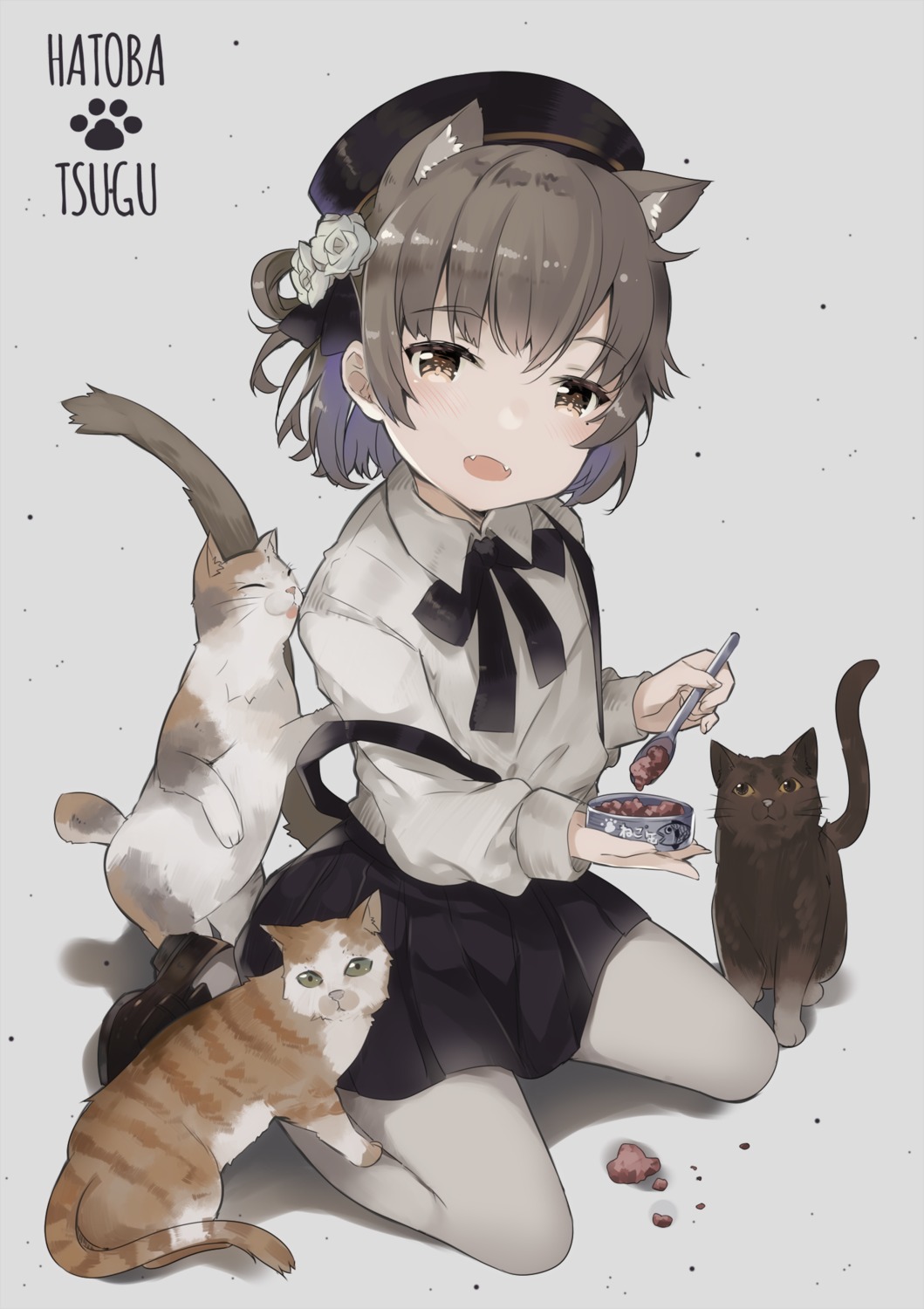 animal_ears hatoba_tsugu hatoba_tsugu_(character) neko nekomimi pantyhose tail usagihime