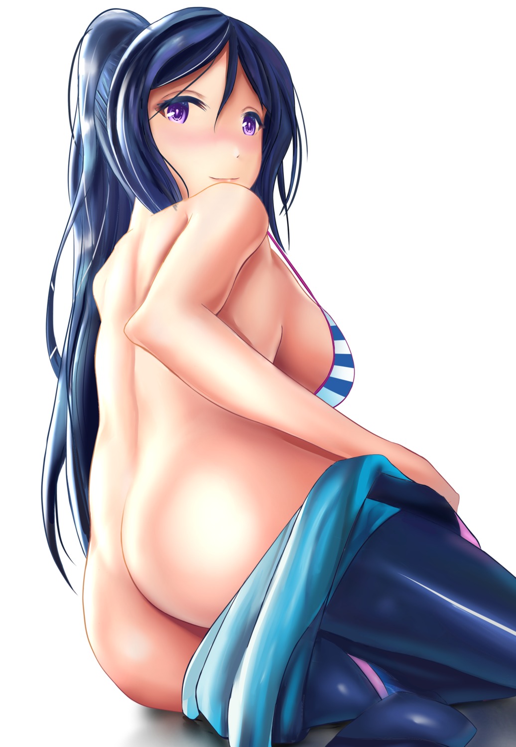 ass bikini_top bondage love_live!_sunshine!! matsuura_kanan minted nopan swimsuits undressing