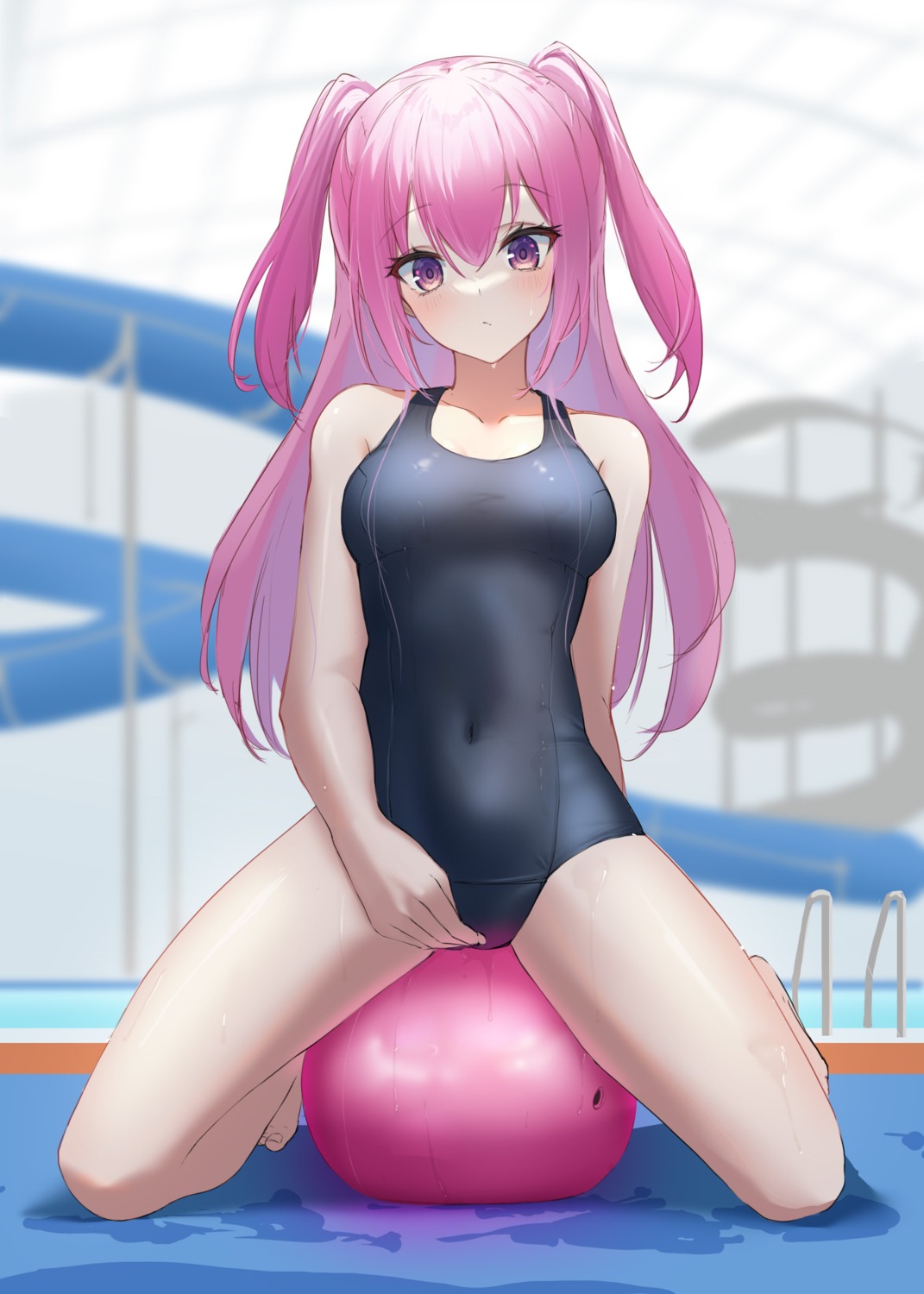 school_swimsuit swimsuits syatihoko123 wet