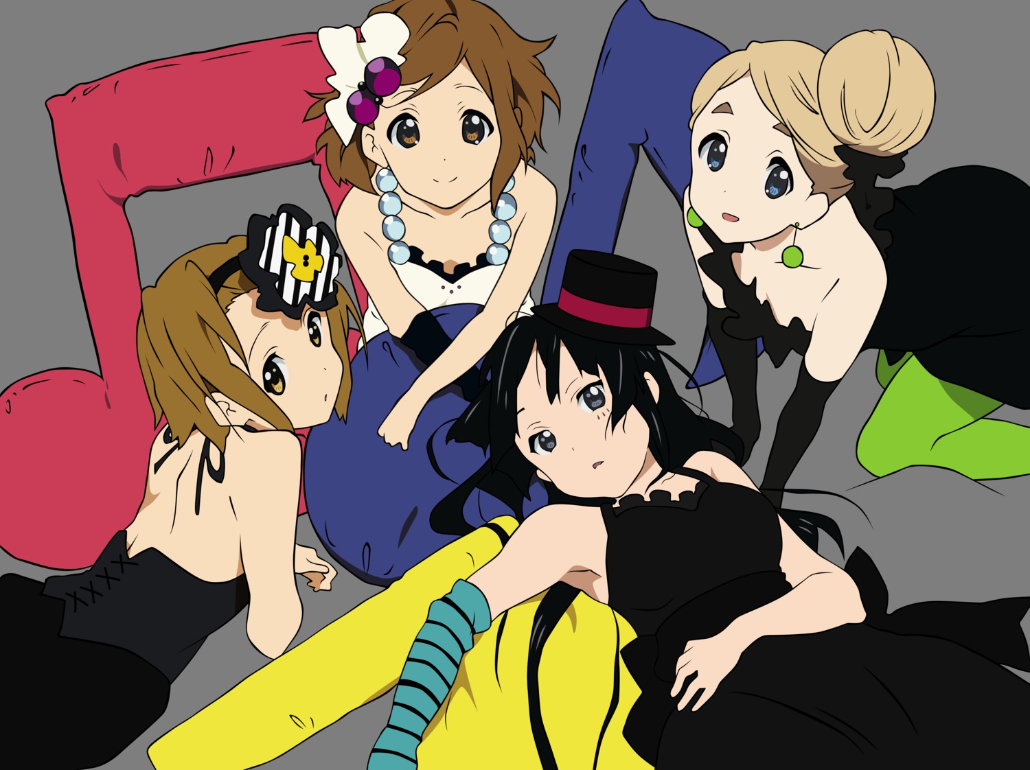 akiyama_mio hirasawa_yui k-on! kotobuki_tsumugi pantyhose tainaka_ritsu transparent_png vector_trace