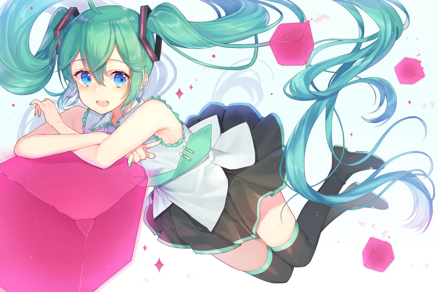 hatsune_miku ion_(on01e) thighhighs vocaloid