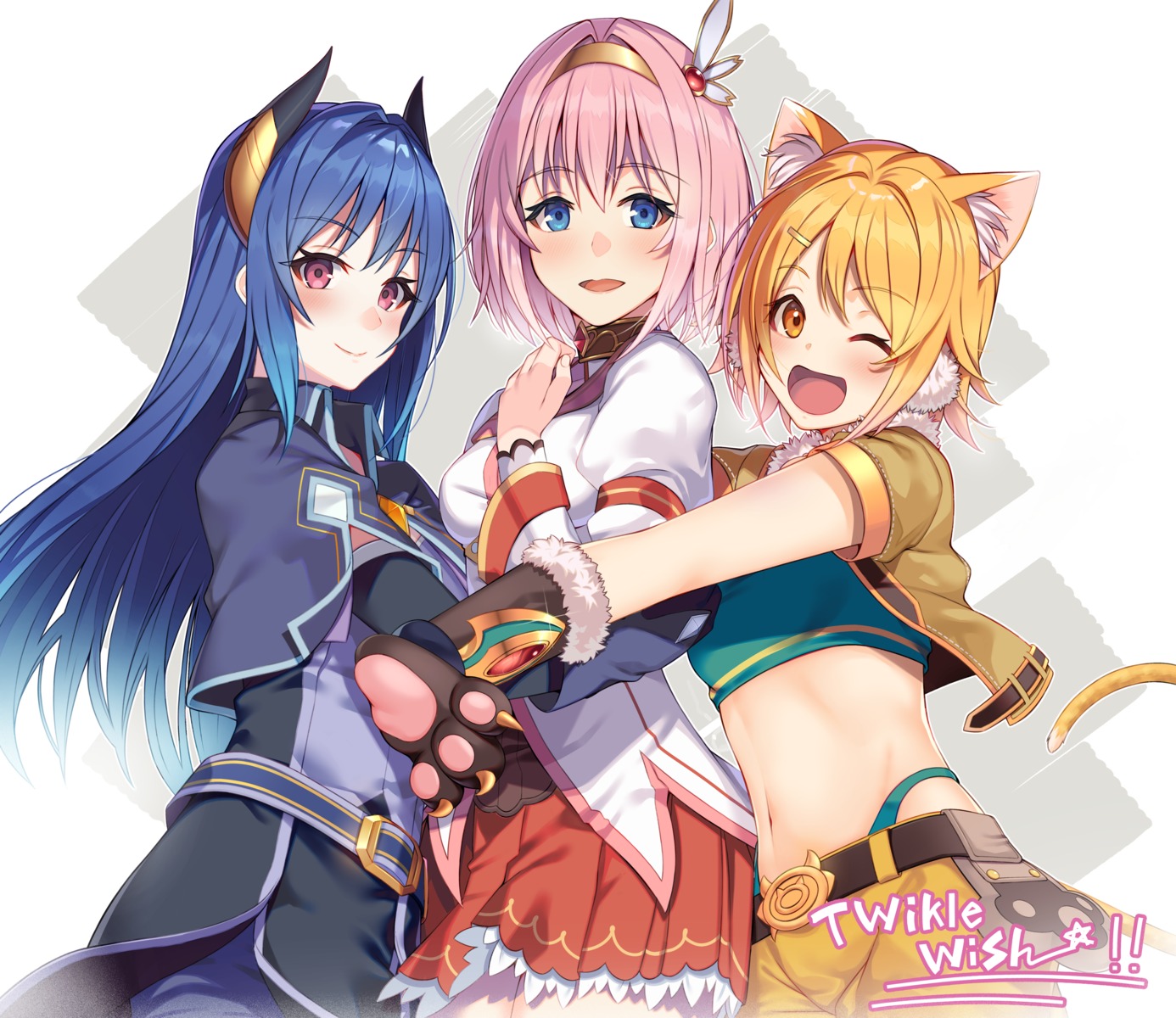 animal_ears harusaki_hiyori horns kusano_yui nekomimi princess_connect princess_connect!_re:dive rumeha_(aormsj22) shijou_rei tail