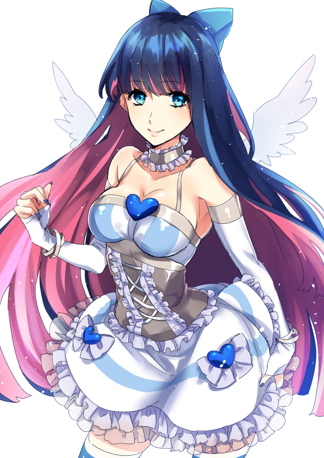 cleavage dress panty_&_stocking_with_garterbelt stocking thighhighs westxost_(68monkey) wings