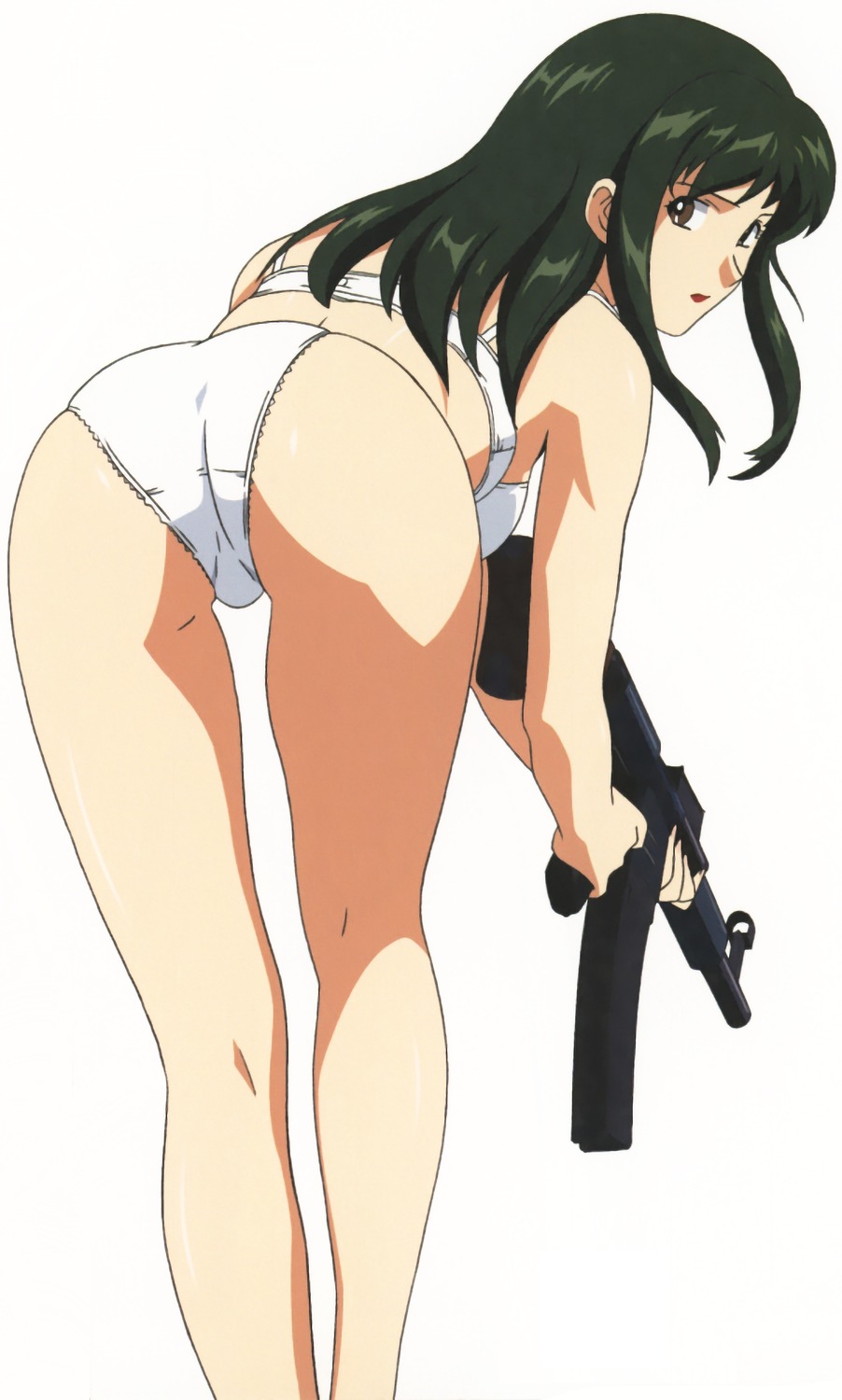 agent_aika aika_(series) ass bra delmo_commander gun pantsu white_delmo yamauchi_noriyasu