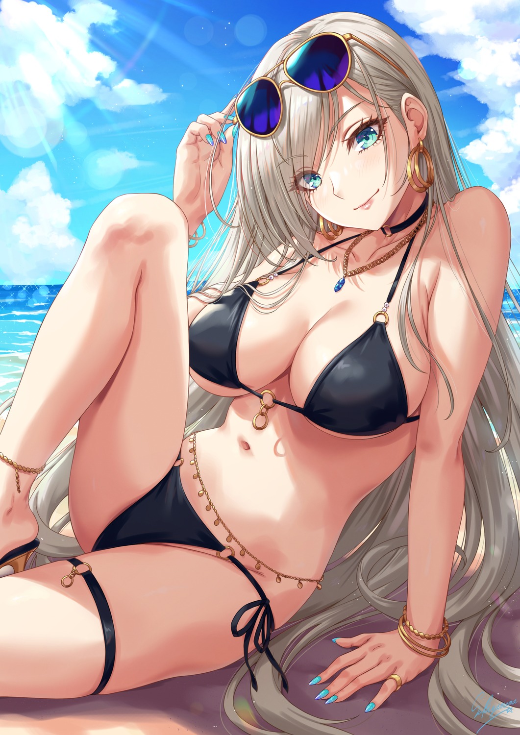 bikini garter heels megane sakiyamama swimsuits thong