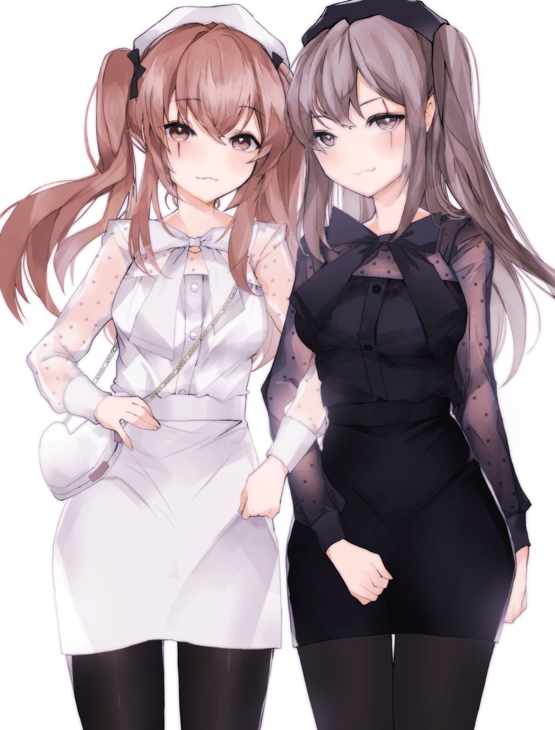 girls_frontline pantyhose peanutc see_through ump45_(girls_frontline) ump9_(girls_frontline) yuri