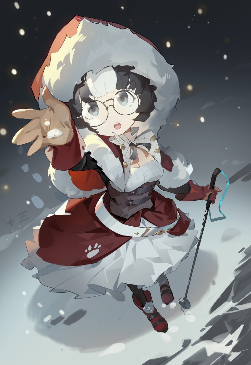 azur_lane christmas cleavage helic_(7317helic) megane