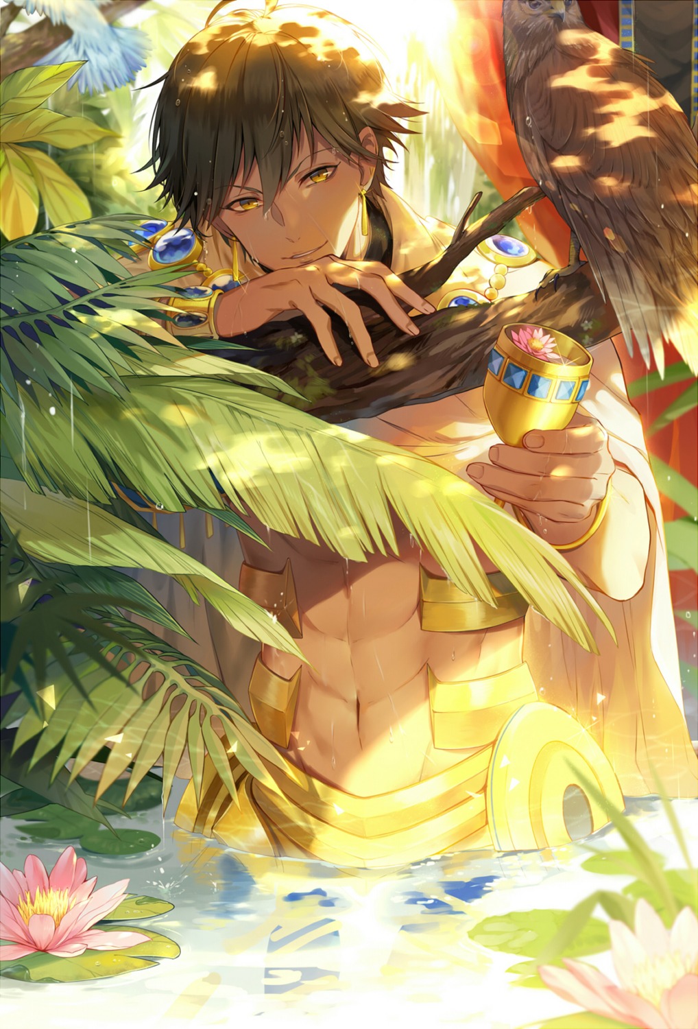 ekita_xuan fate/grand_order fate/prototype:_fragments_of_blue_and_silver male ramesses_ii rider_(fate/prototype_fragments)