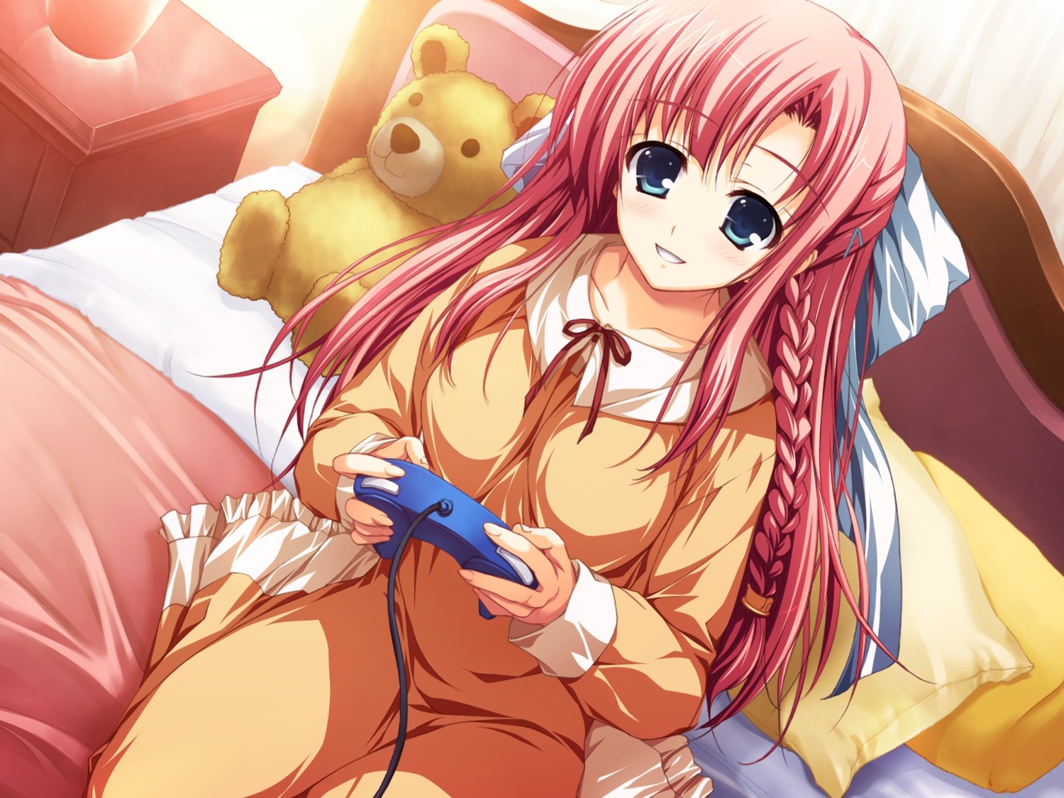 akatsuki_no_goei game_cg nikaidou_aya pajama syangrila tomose_shunsaku