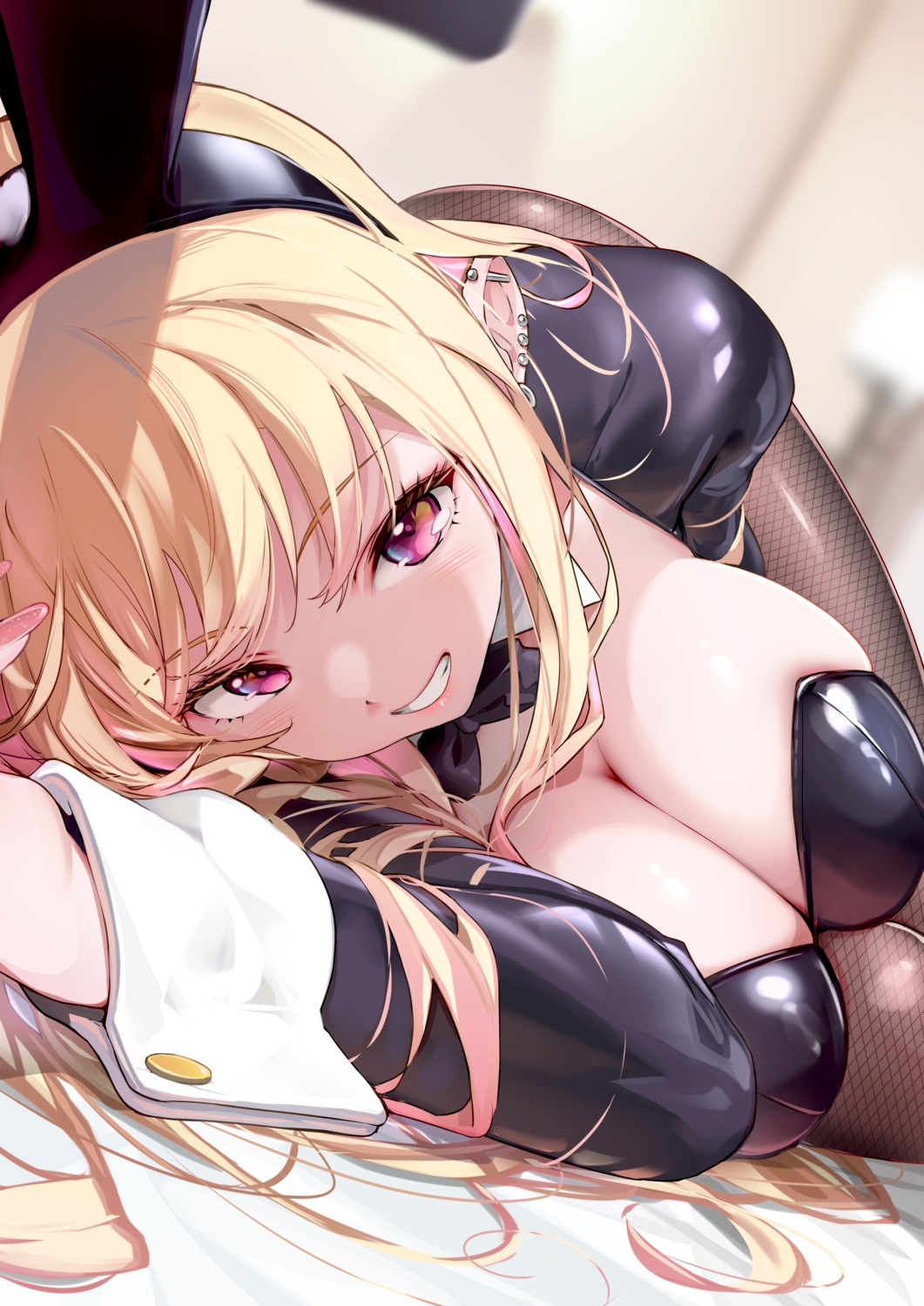 animal_ears bunny_ears bunny_girl fishnets hong kitagawa_marin no_bra pantyhose sono_bisque_doll_wa_koi_wo_suru