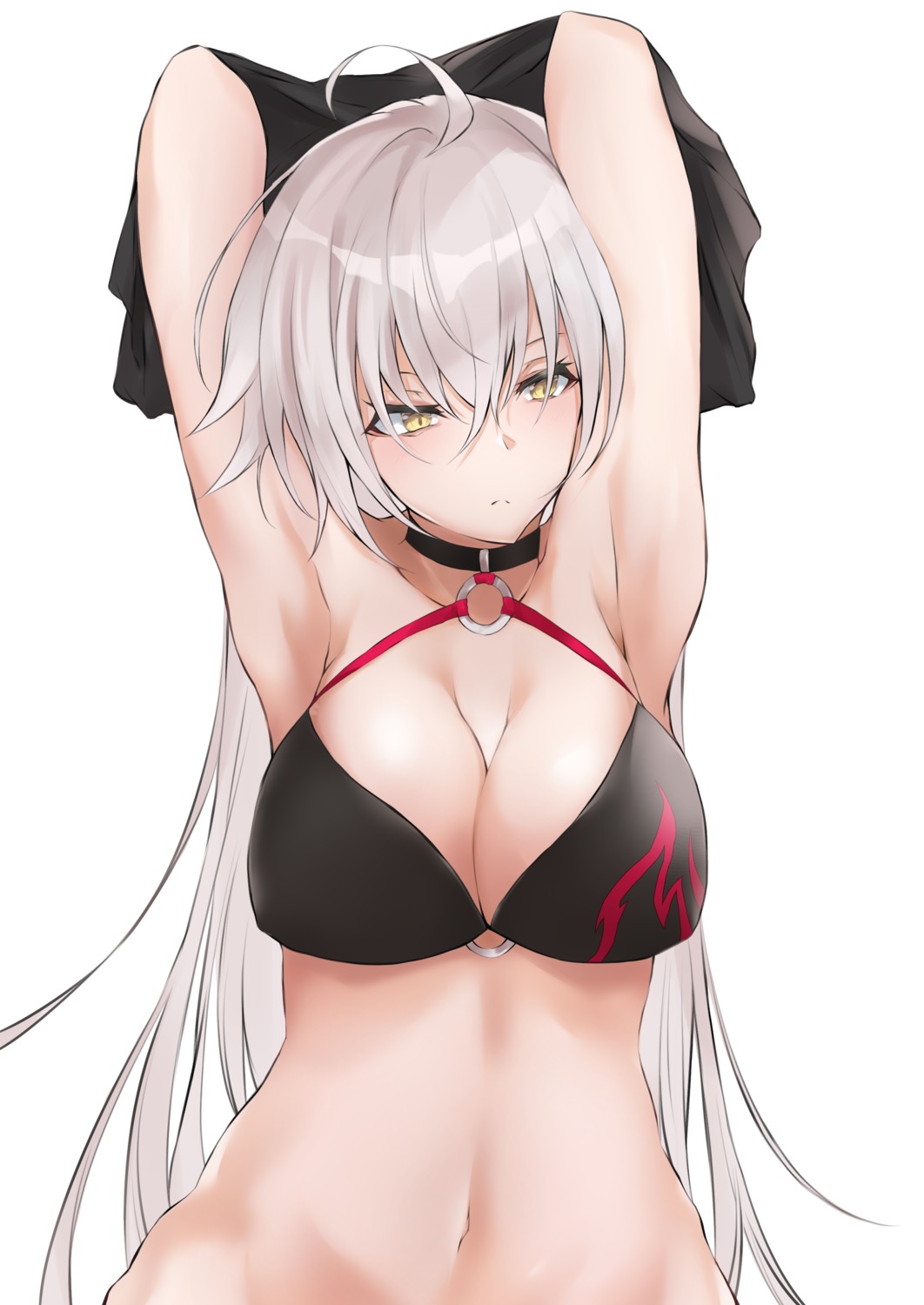 bikini_top cleavage fate/grand_order jeanne_d'arc jeanne_d'arc_(alter)_(fate) undressing yuki_maccha_(yukimattya10)