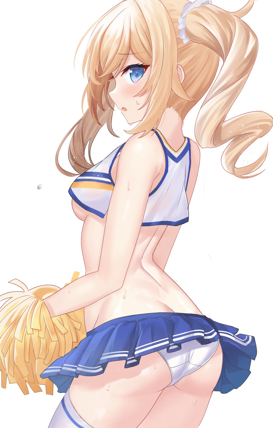 ass barbara_(genshin_impact) cheerleader genshin_impact hayasaka no_bra pantsu skirt_lift thighhighs underboob