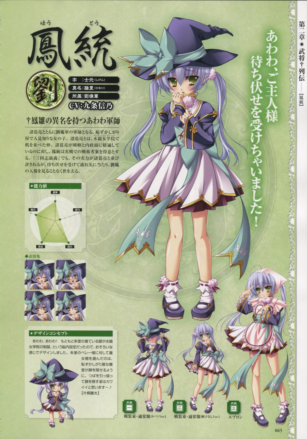baseson character_design chibi expression houtou koihime_musou maid profile_page witch