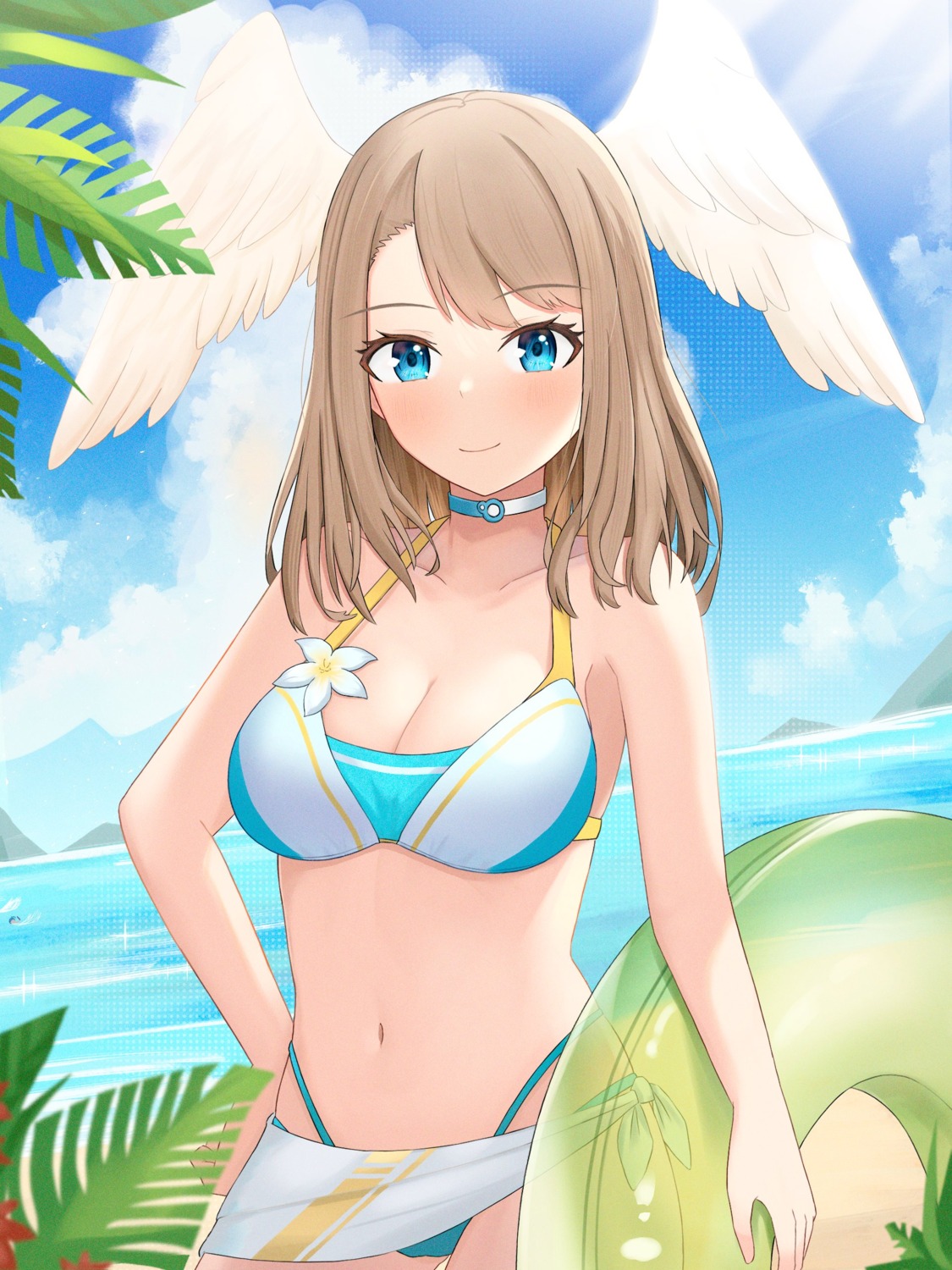 bikini eunie garter ka_maru skirt_lift swimsuits wings xenoblade xenoblade_chronicles_3