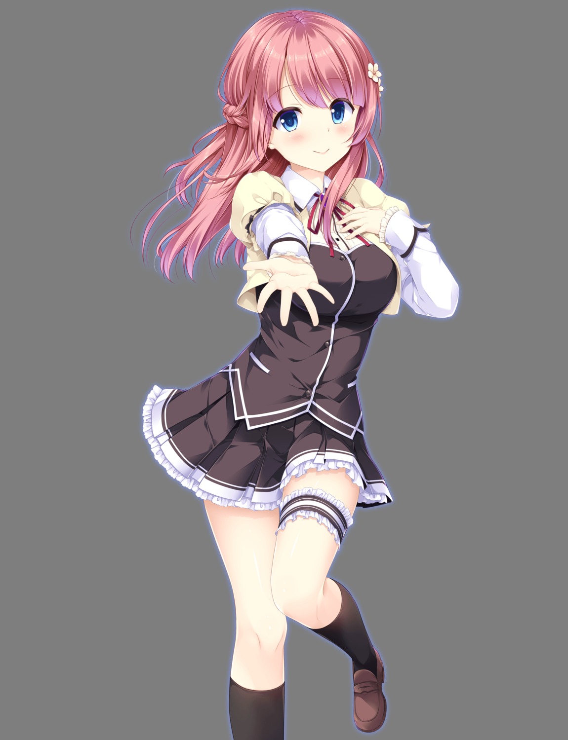 ensemble_(company) fujisaki_nagisa garter heels kurasawa_moko otome_ga_musubu_tsukiyo_no_kirameki otome_ga_musubu_tsukiyo_no_kirameki_fullmoon_days seifuku transparent_png