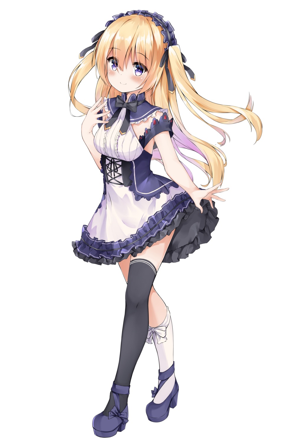 fuyuki030 gothic_lolita heels lolita_fashion skirt_lift thighhighs