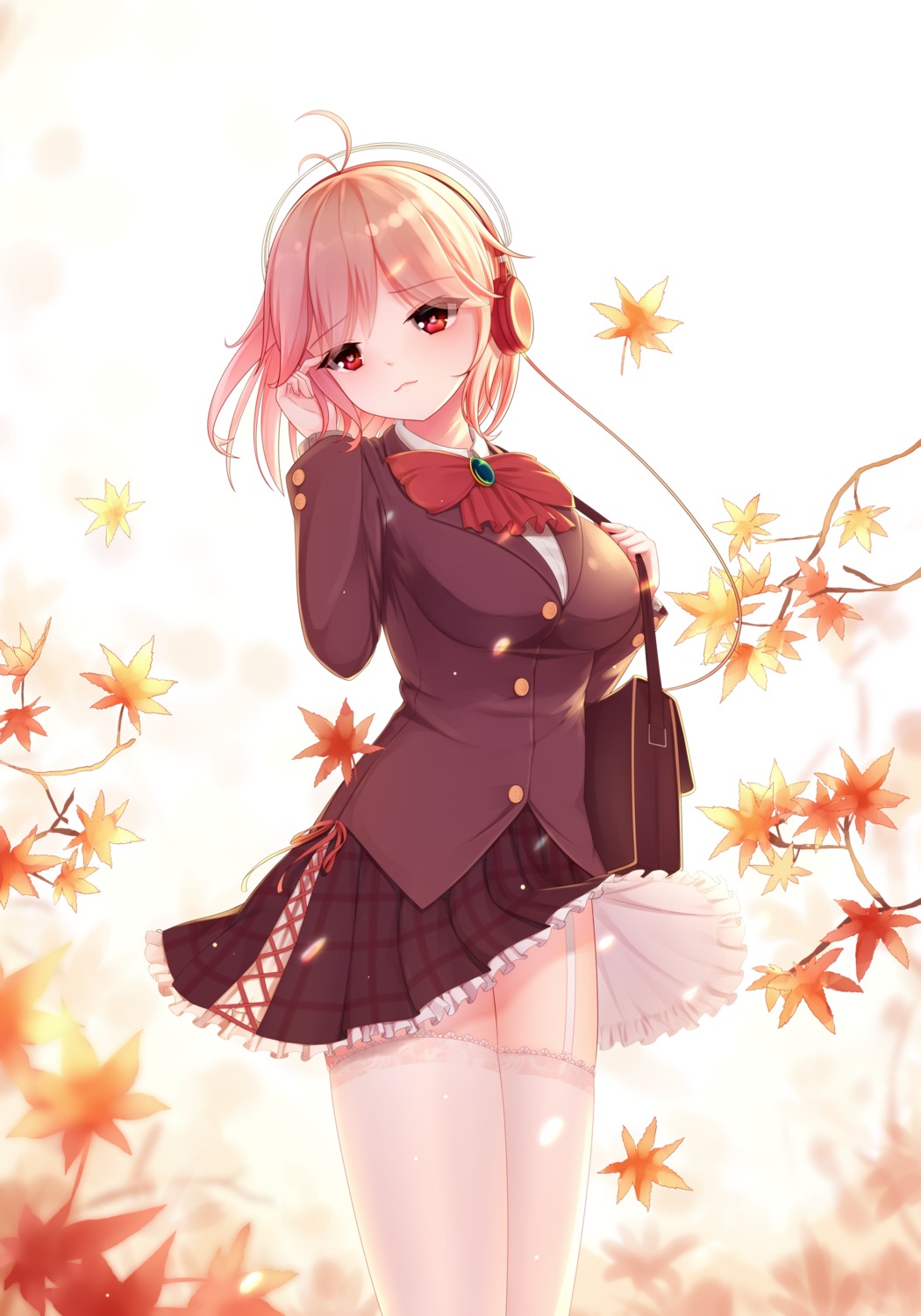 headphones laoan seifuku skirt_lift stockings thighhighs zhanjianshaonv