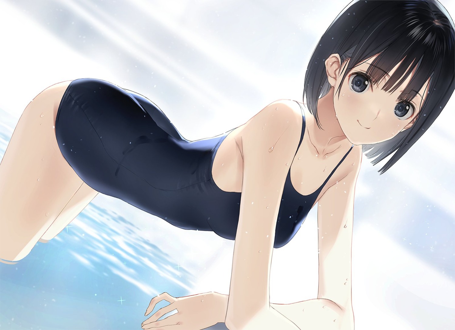 nakamura_takeshi school_swimsuit swimsuits wet