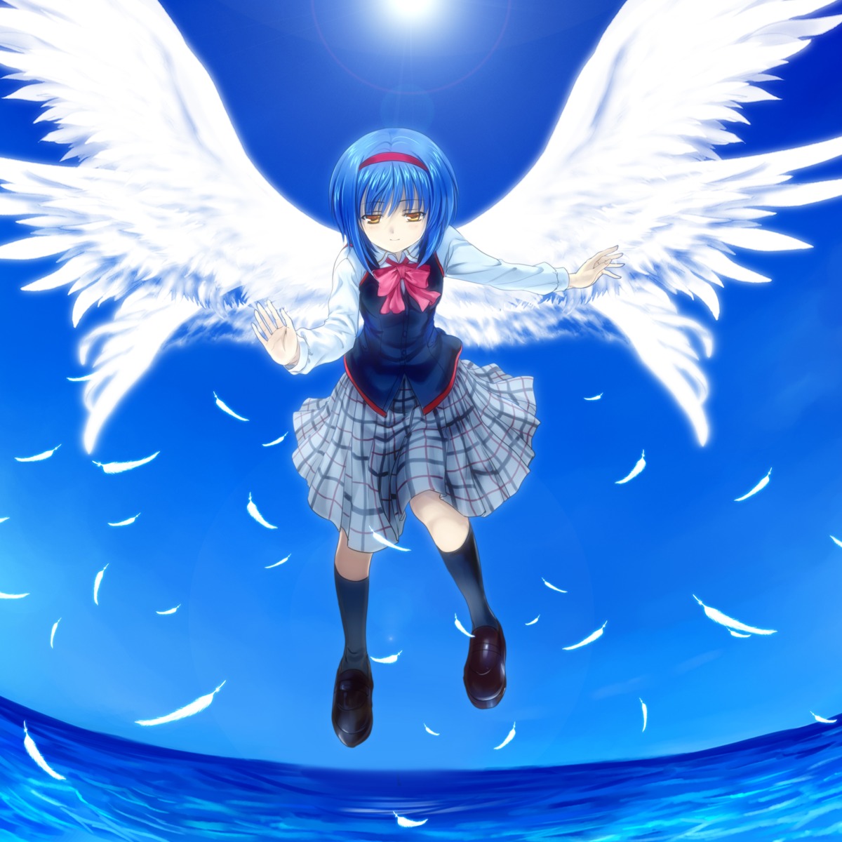 little_busters! moonknives nishizono_mio seifuku wings