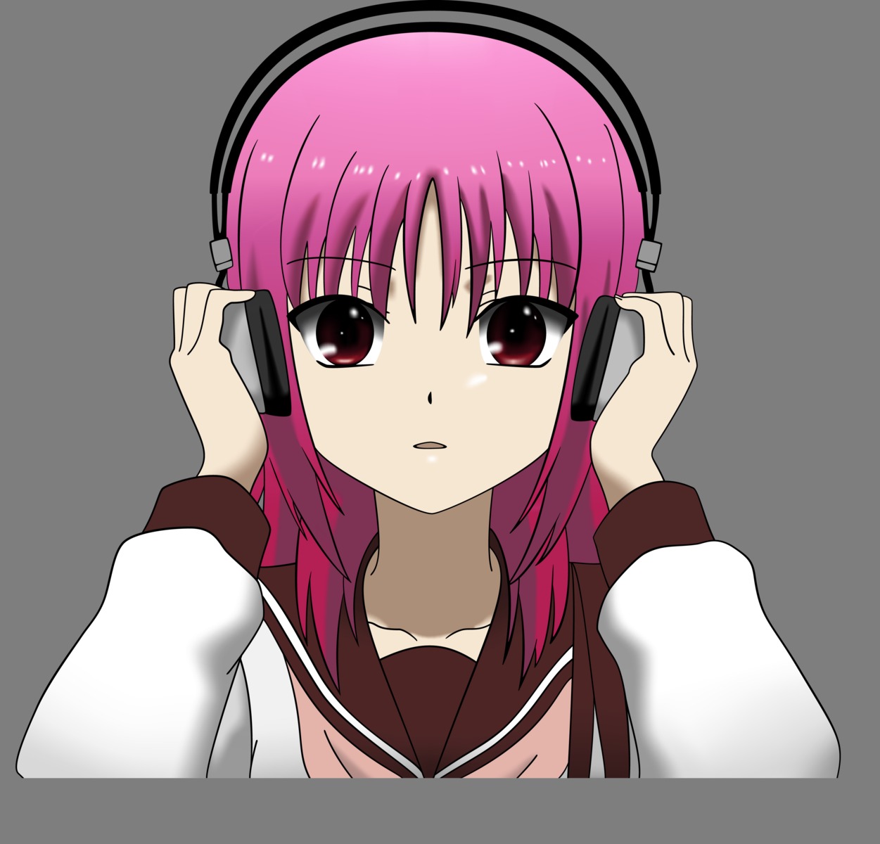 angel_beats! headphones iwasawa_masami seifuku transparent_png vector_trace