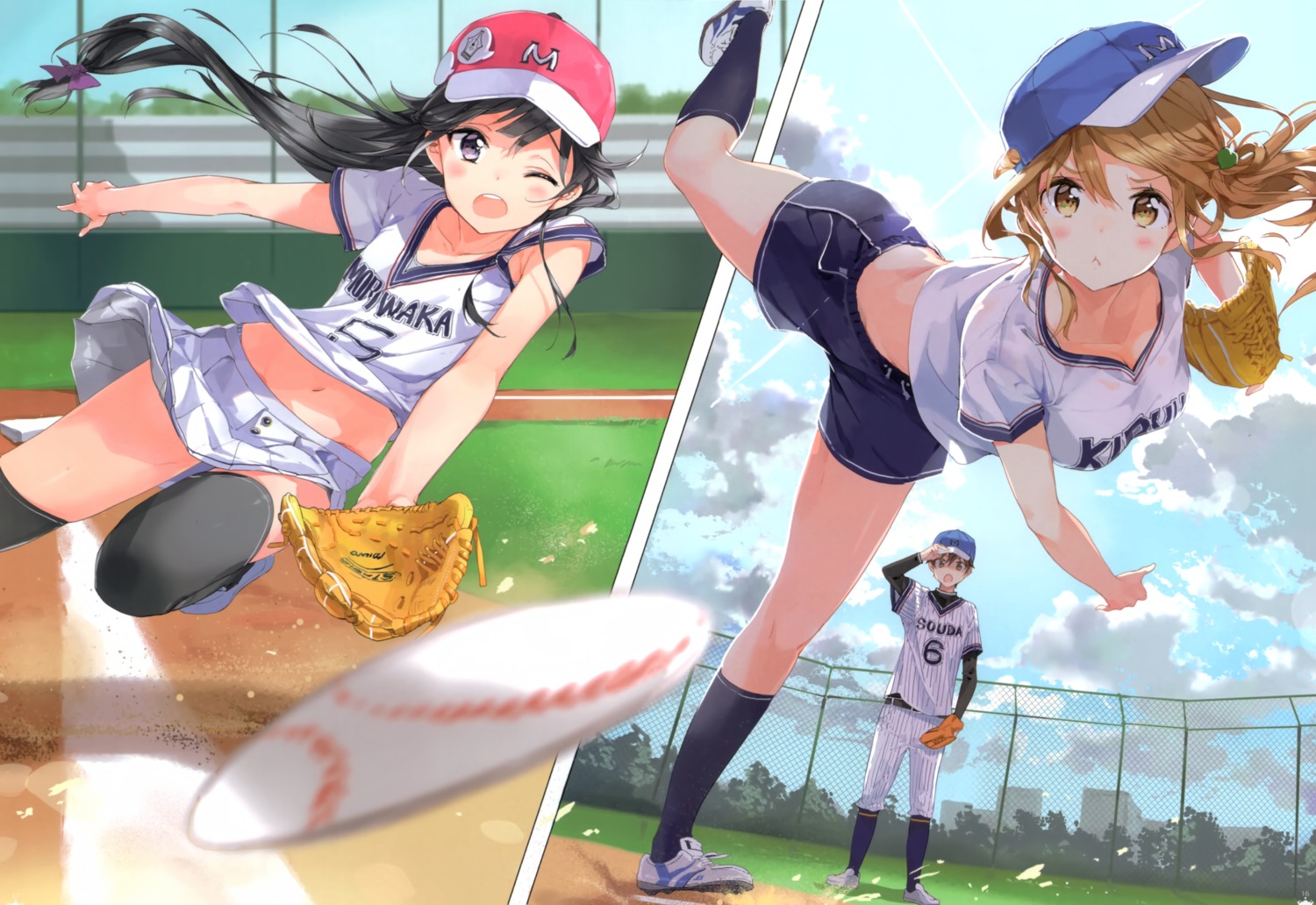 atelier_tiv baseball kiryu_moegi manga_no_kami-sama moriwaka_yuzuriha tiv