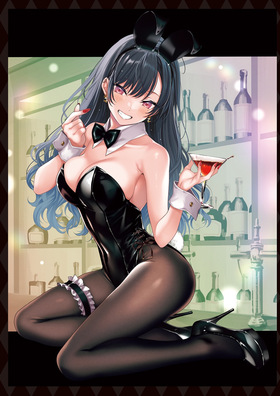 animal_ears bunny_ears bunny_girl garter hario heels no_bra pantyhose tail