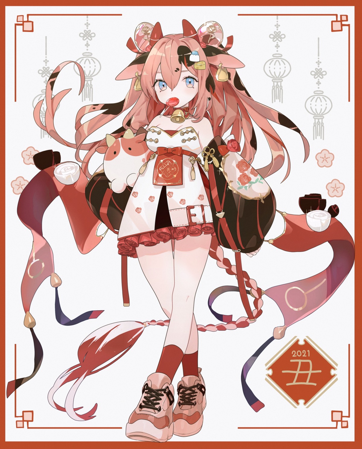 animal_ears cleavage horns japanese_clothes natsuiro_xx