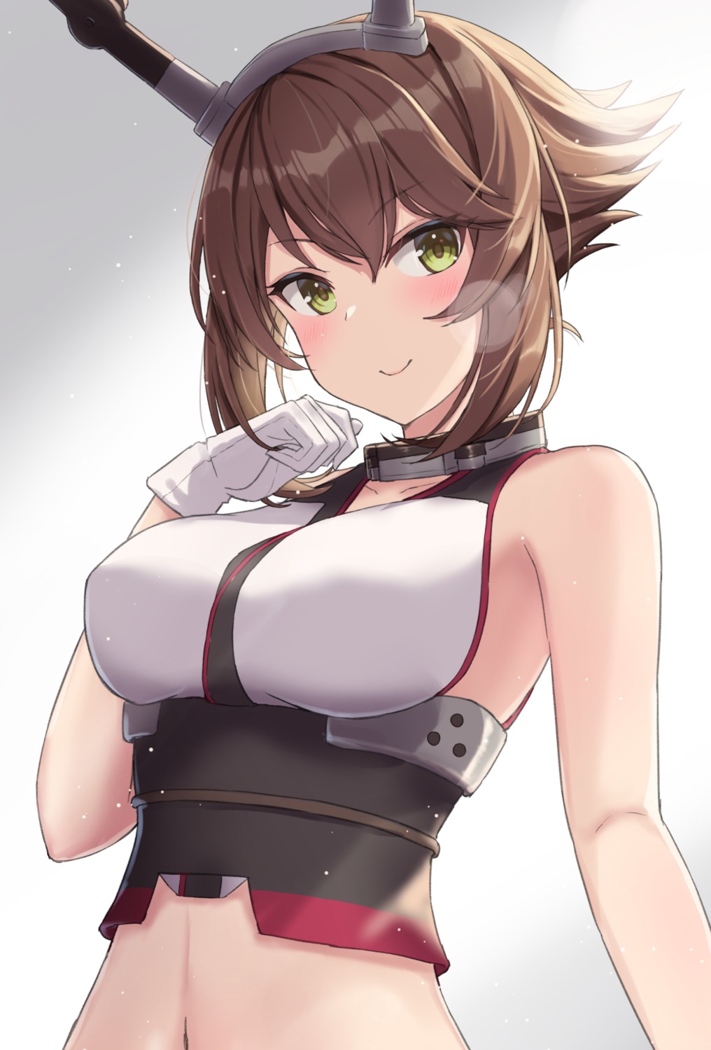 erect_nipples kantai_collection monoku mutsu_(kancolle) no_bra