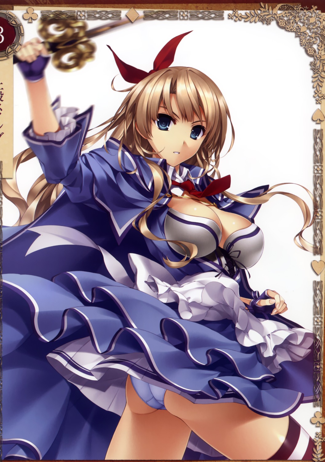 alicia_(queen's_blade) cleavage misaki_kurehito pantsu queen's_blade queen's_blade_grimoire sword thighhighs