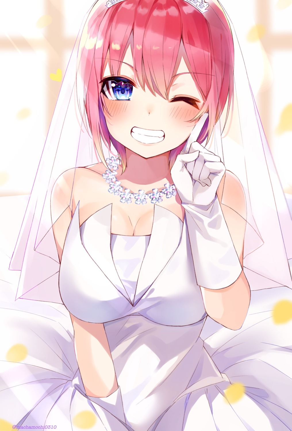 5-toubun_no_hanayome cleavage dress machamochi nakano_ichika wedding_dress