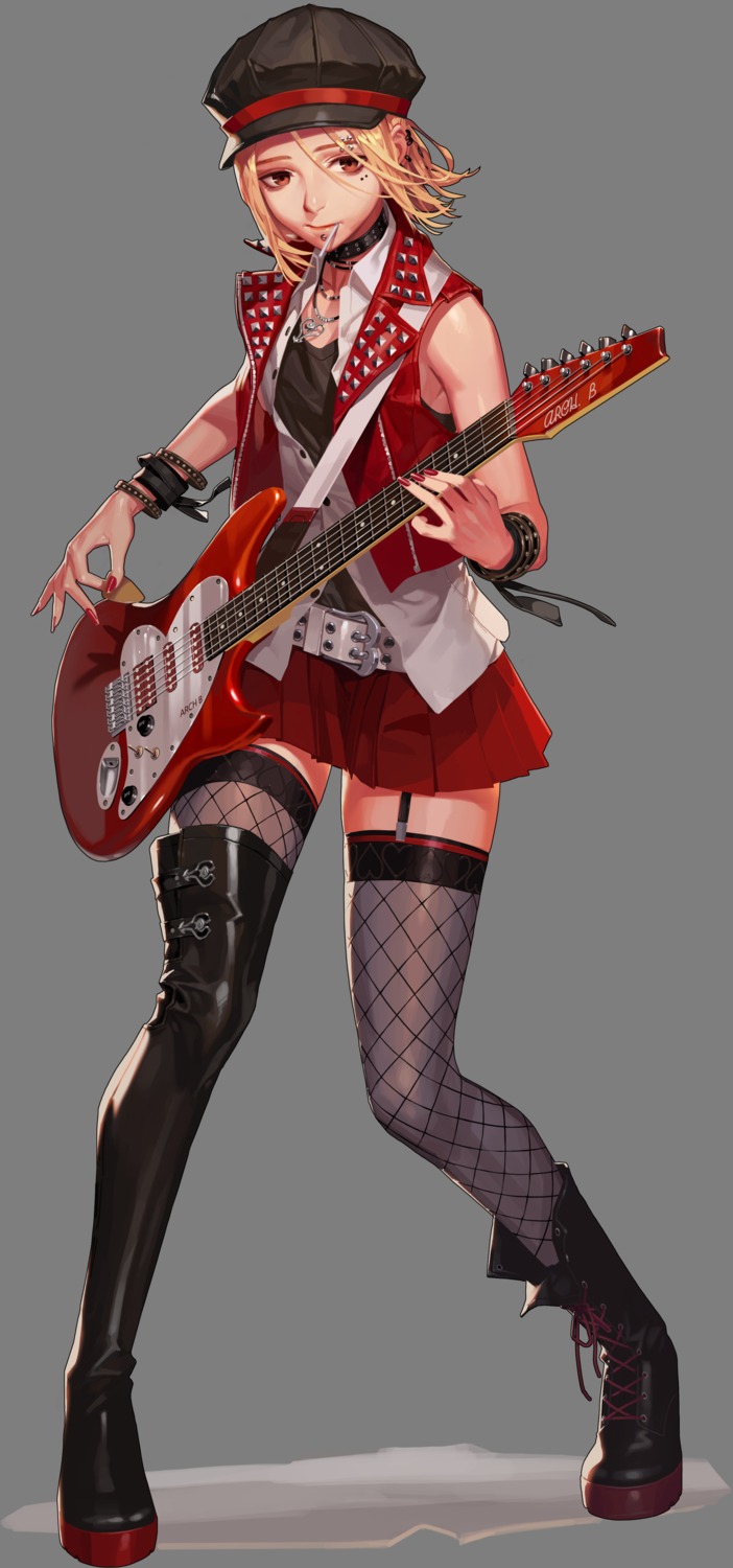 black_survival fishnets guitar smoking stockings tagme thighhighs transparent_png