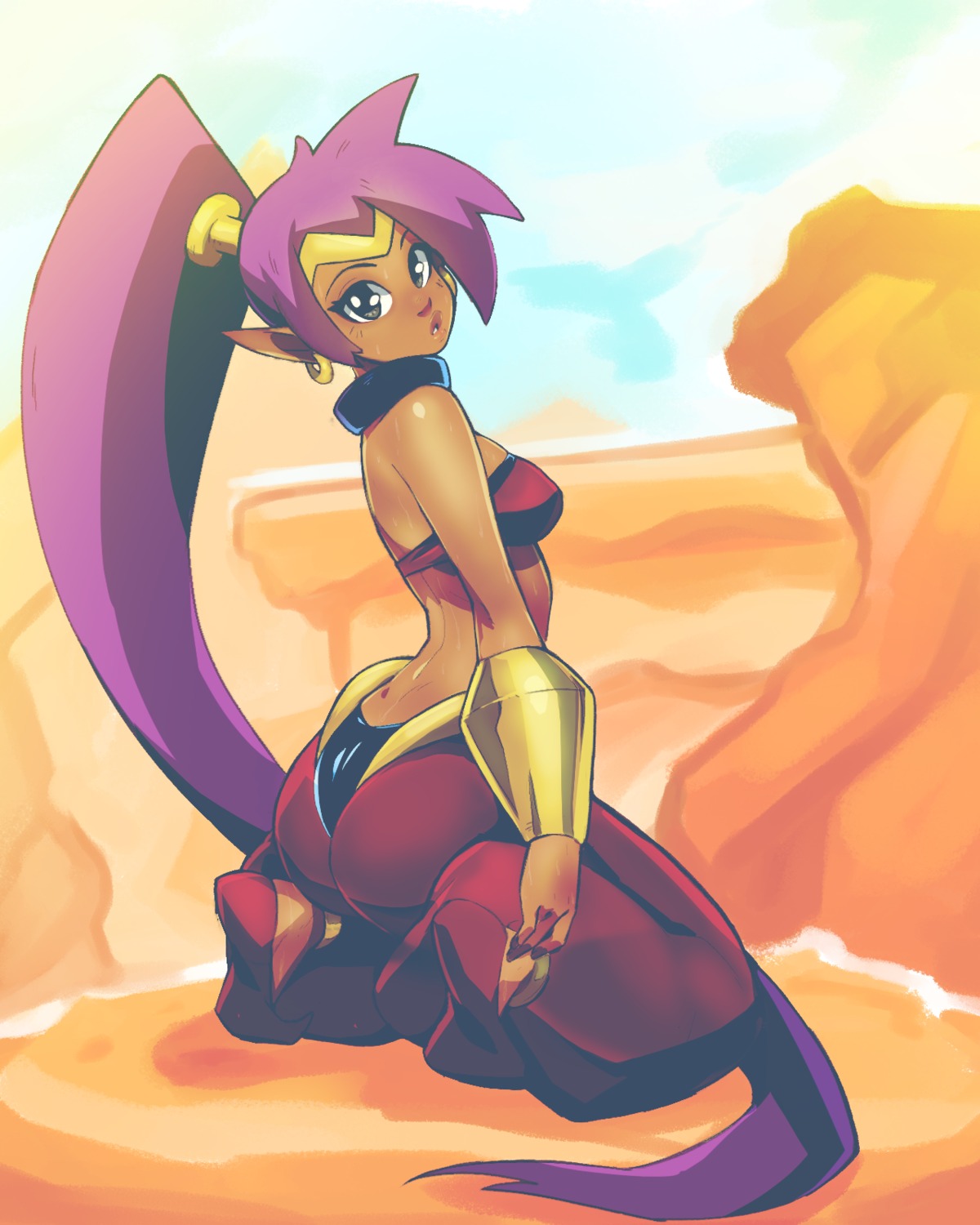 ass no_bra pointy_ears shantae shantae_(character) tagme