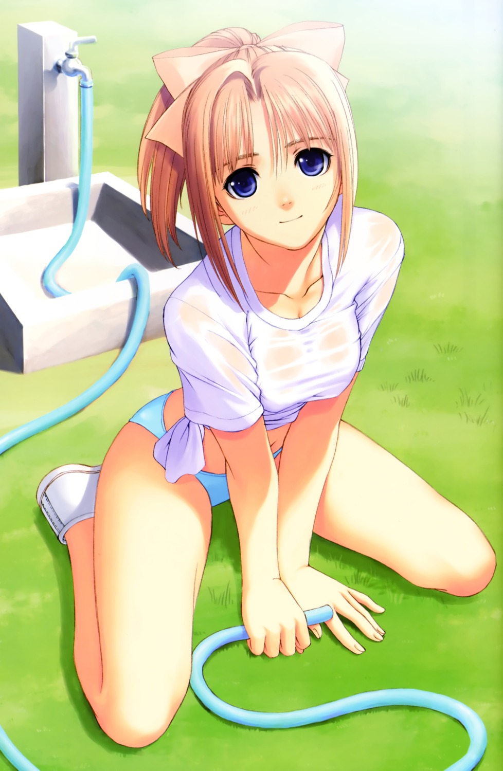 after bikini ciel_(company) no_bra shiomiya_kanami swimsuits tony_taka wet_clothes